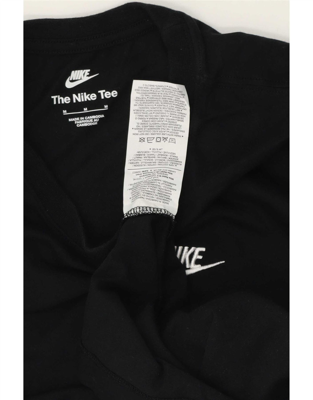 Nike Mens Top Manga Longa Médio Algodão Preto