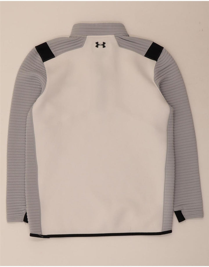 Under Armour Mens Cold Gear Pulôver Treino Top Médio Branco Colourblock