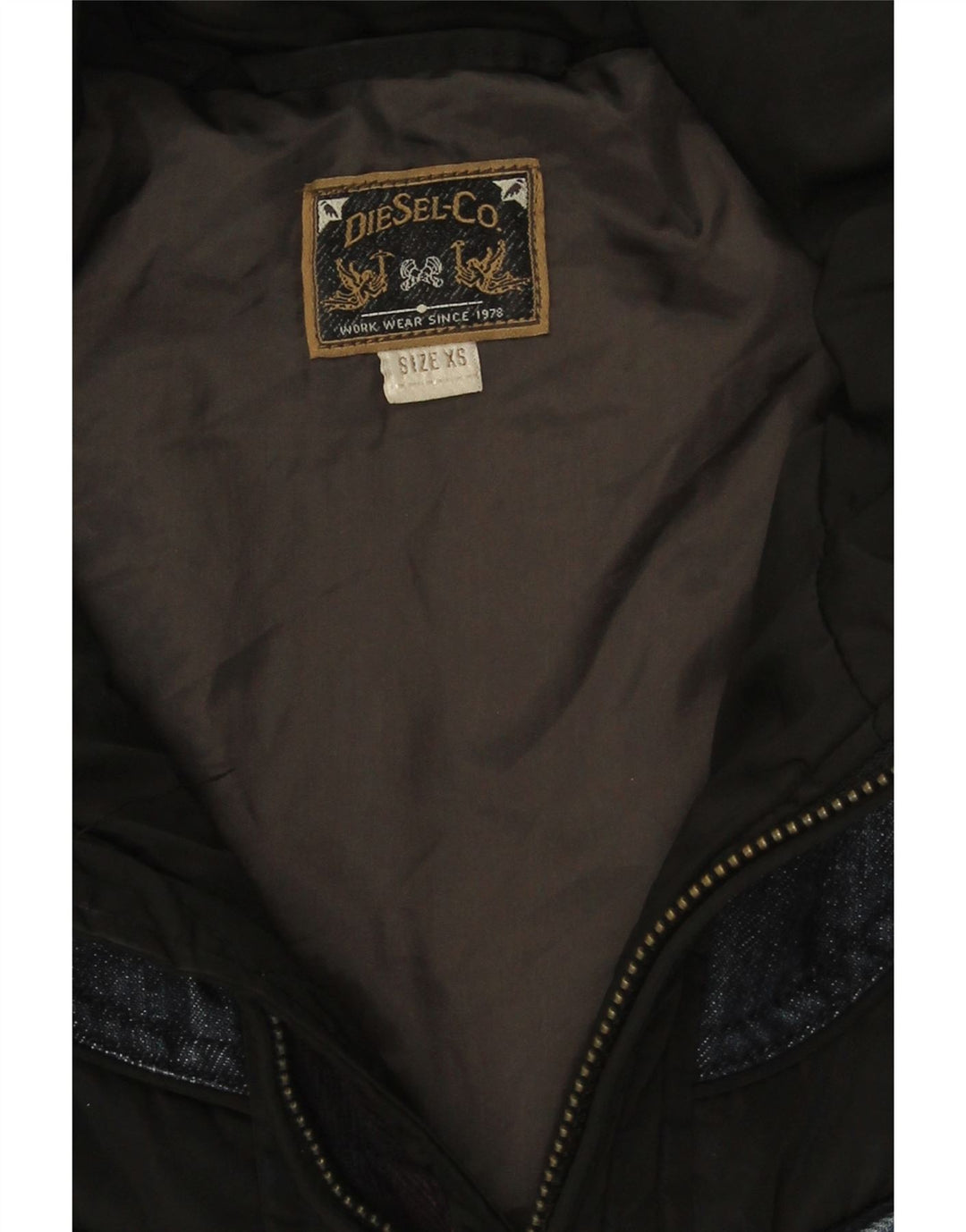 Jaqueta acolchoada com capuz grande diesel feminina UK 6 XS preta