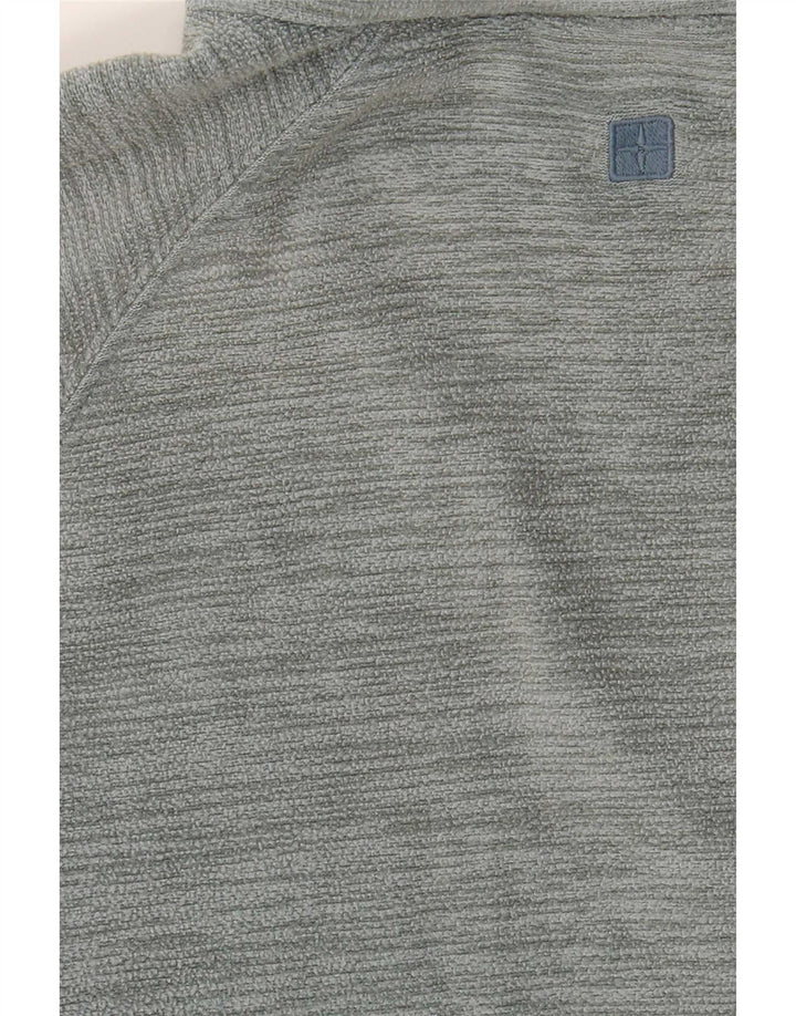 Mountain Warehouse Suéter masculino de lã com zíper e gola média azul
