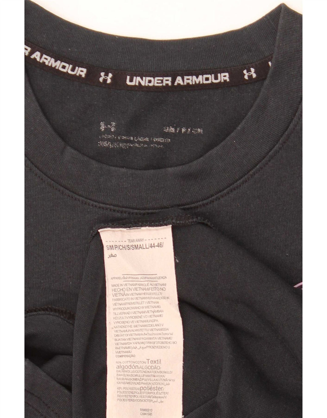 Under Armour Camiseta masculina gráfica top pequeno algodão preto