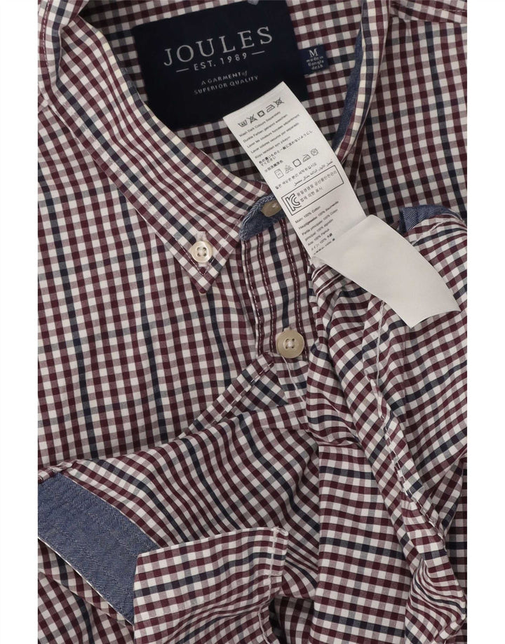 Joules Camisa masculina média Borgonha algodão guingão