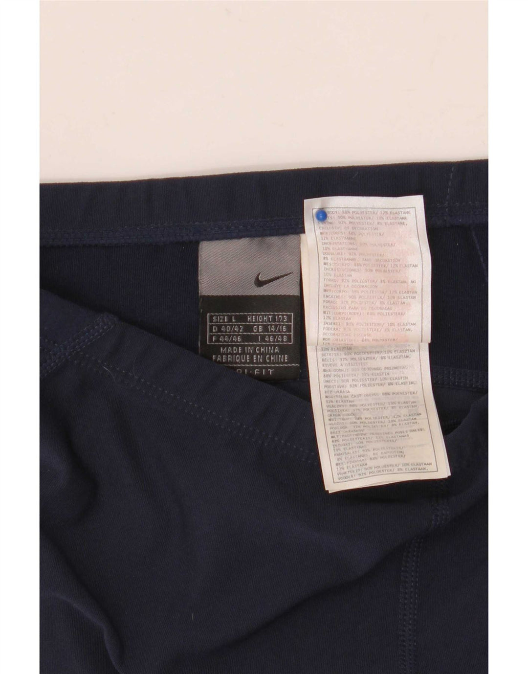 Nike Womens Capri Leggings UK 14/16 Grande Azul Marinho Colorblock Poliéster