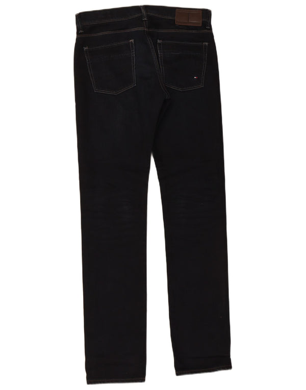 Tommy Hilfiger Masculino Slim Jeans W30 L34 Azul Marinho Algodão