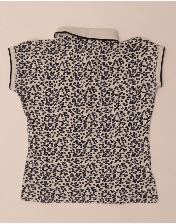 Camisa polo feminina Fred Perry UK 18 XL algodão floral branco