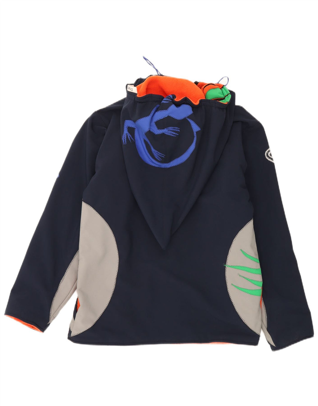 Jaqueta corta-vento feminina vintage UK 16 grande azul marinho