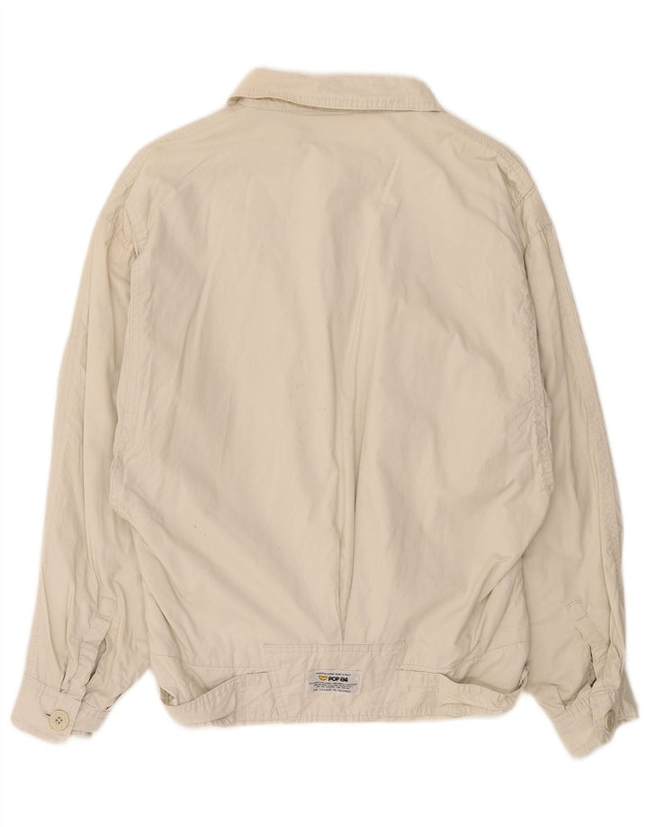 Jaqueta bomber masculina POP 84 UK 38 médio algodão branco