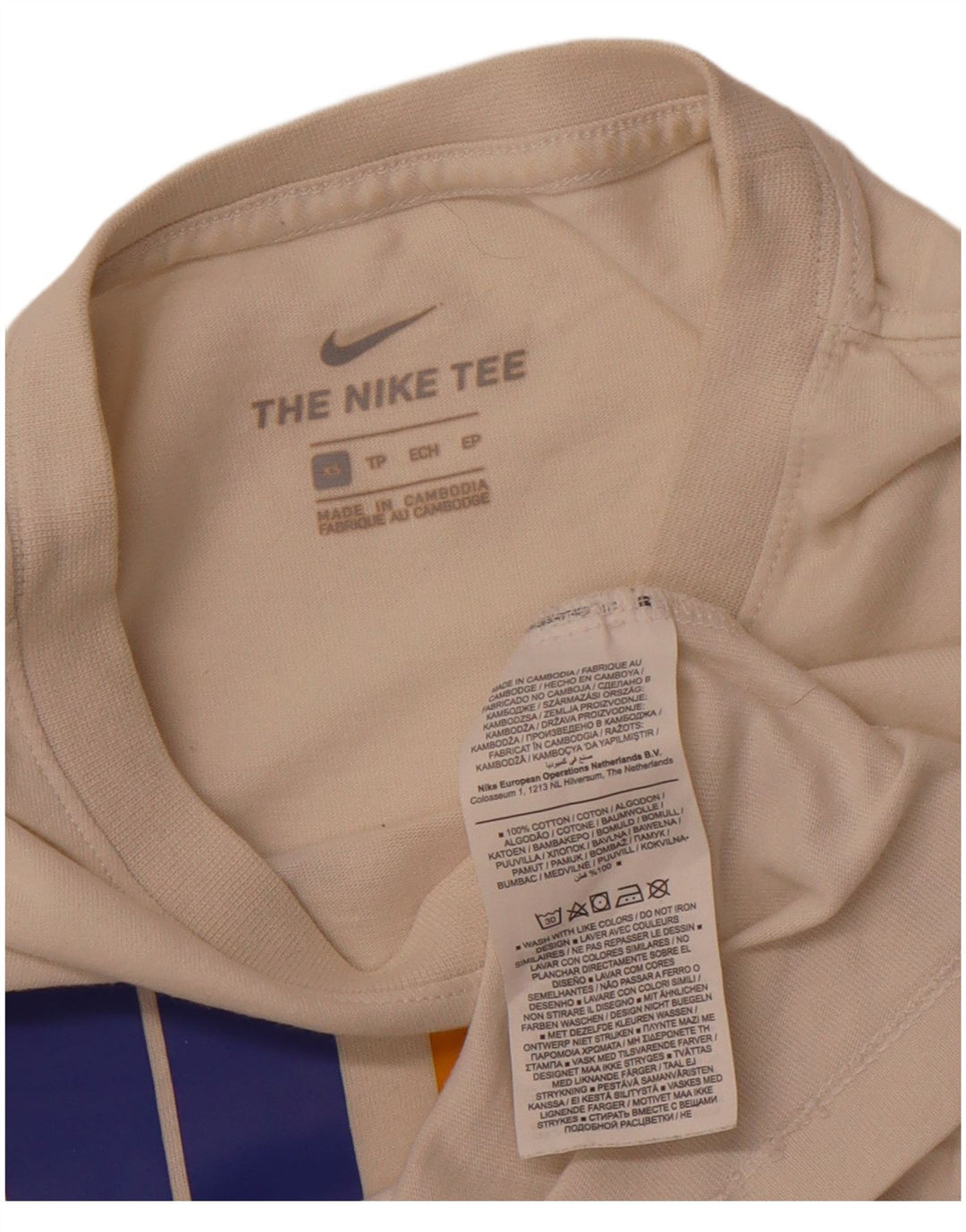 Camiseta gráfica masculina NIKE XS algodão branco
