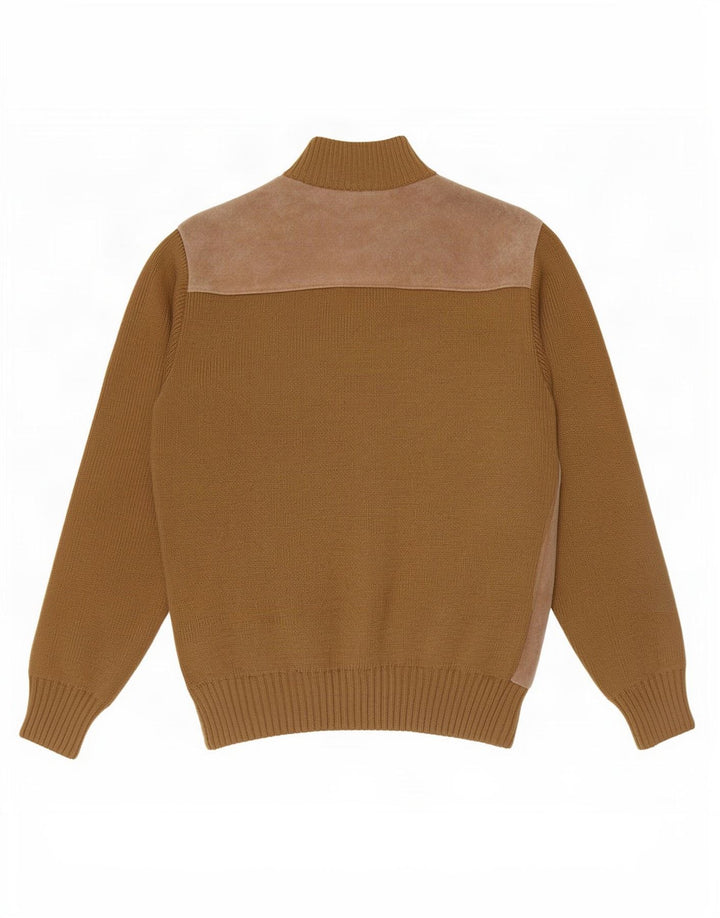 Jaqueta bomber de camurça feminina vintage EU 50 XL bege Colourblock poliacrílico
