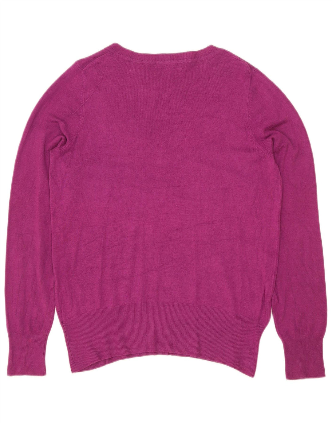 Suéter feminino Marks & Spencer com decote em V Reino Unido 14 viscose marrom médio