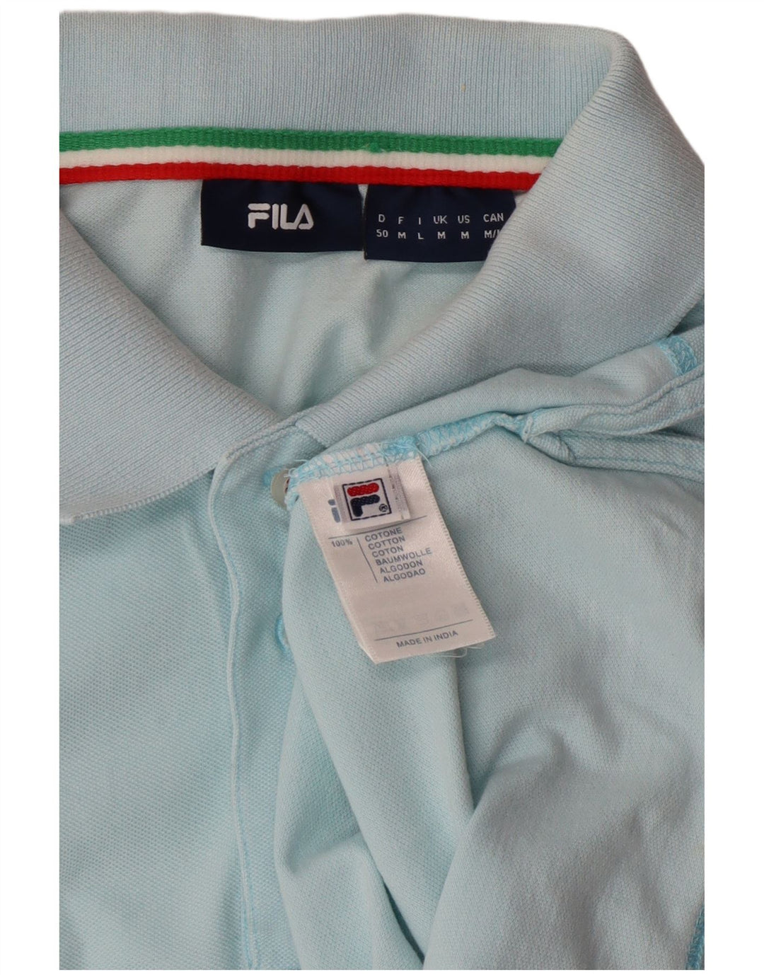 Camisa polo masculina Fila médio algodão azul