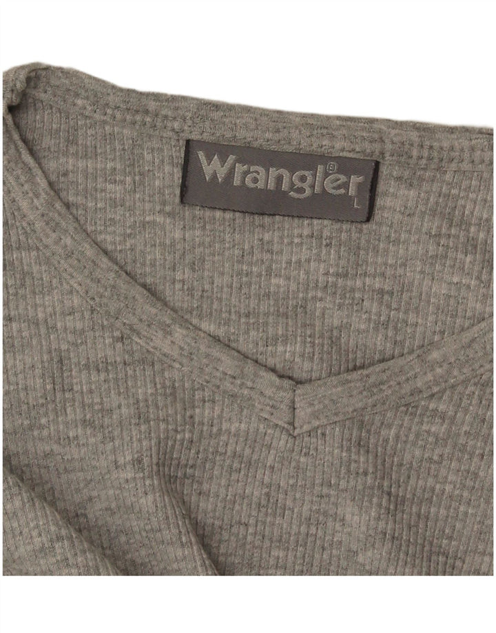Wrangler Top feminino manga comprida UK 14 grande cinza
