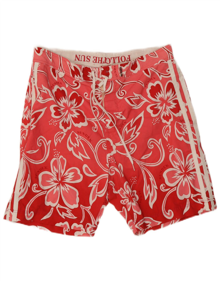 Shorts de natação masculino Sundek grande rosa floral