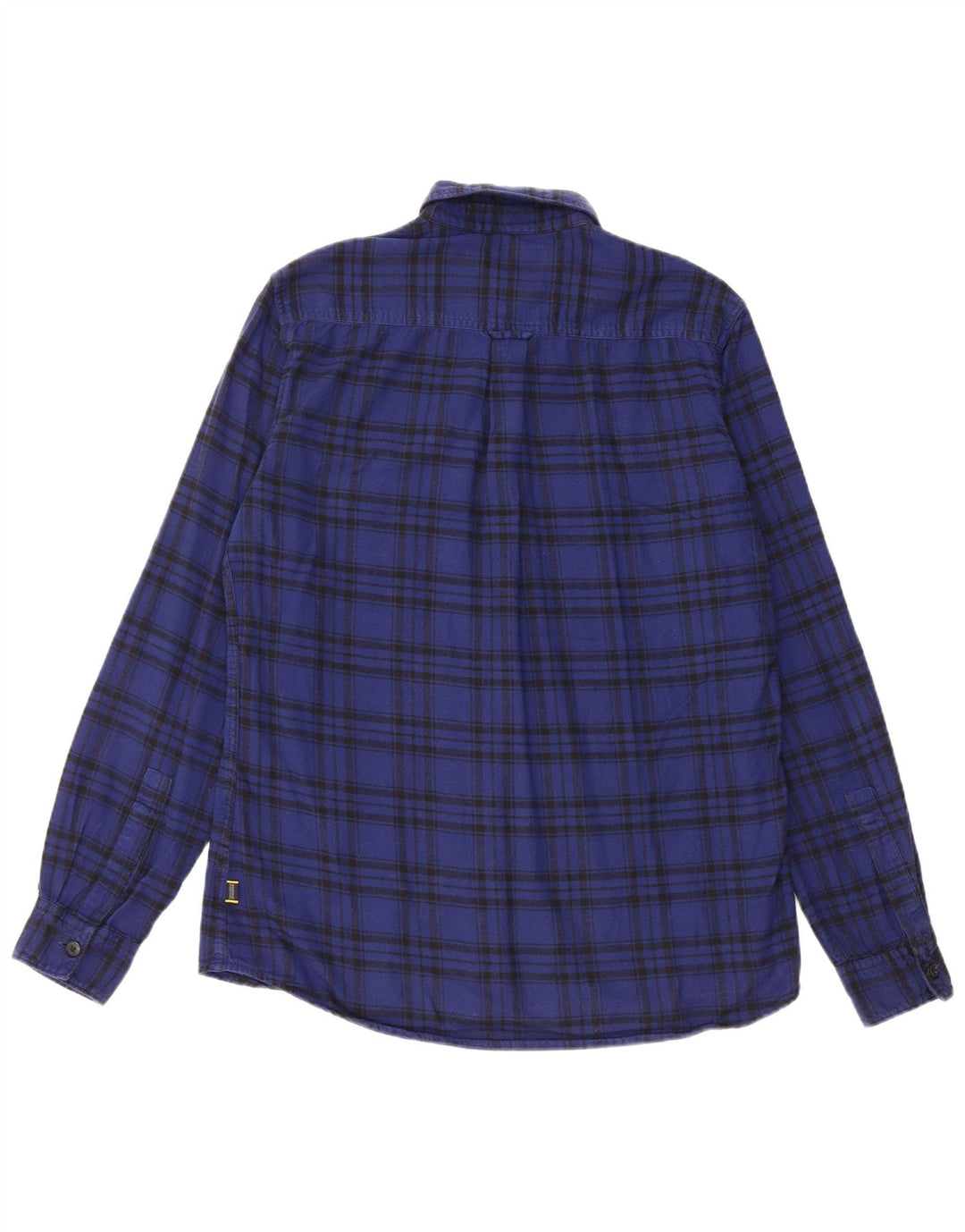 Camisa masculina de flanela Barbour de algodão xadrez azul médio