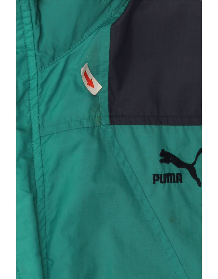 Jaqueta de chuva masculina Puma UK 36 pequena turquesa Colourblock Nylon