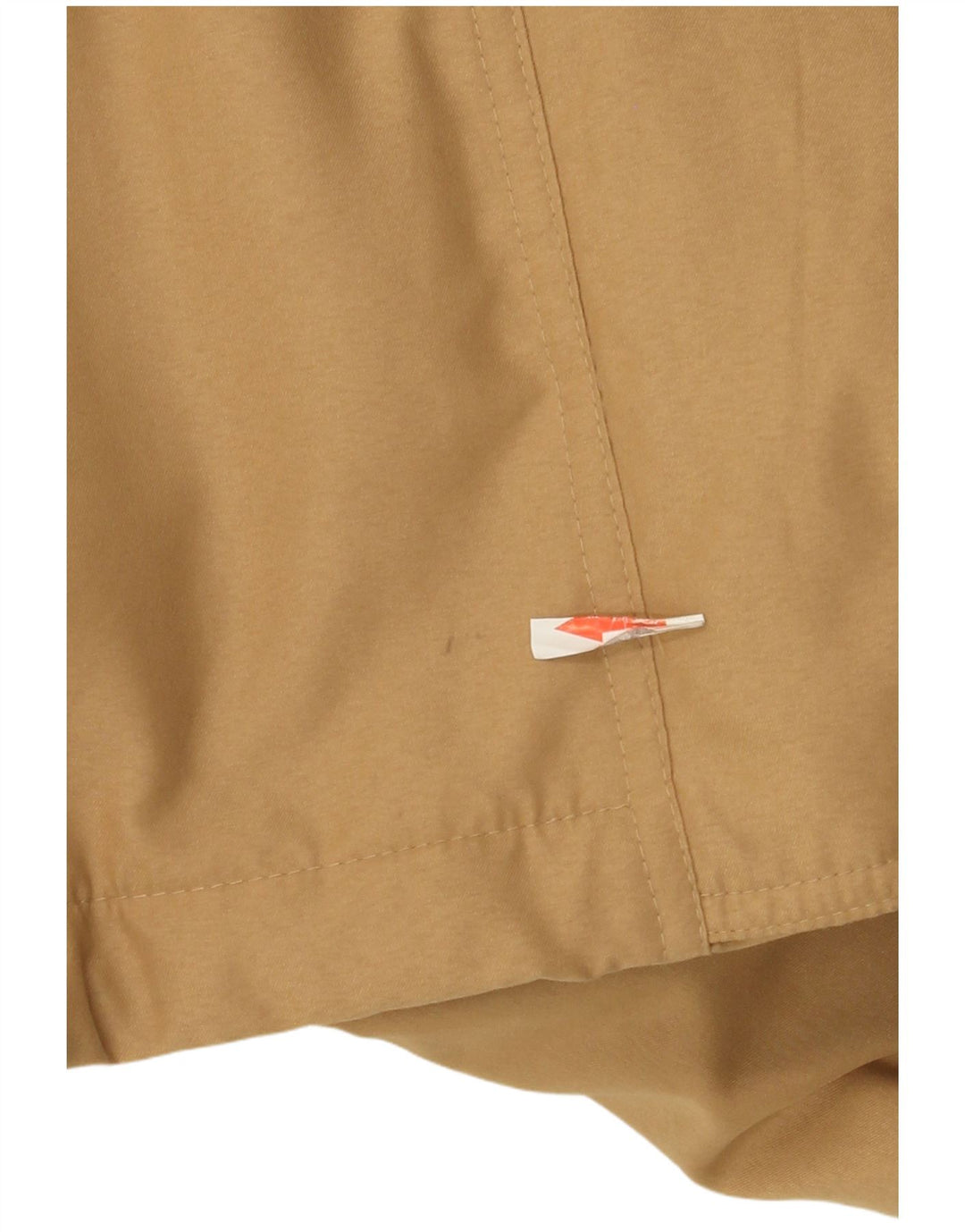 Casaco corta-vento com capuz feminino autêntico EU 46 XL poliéster bege