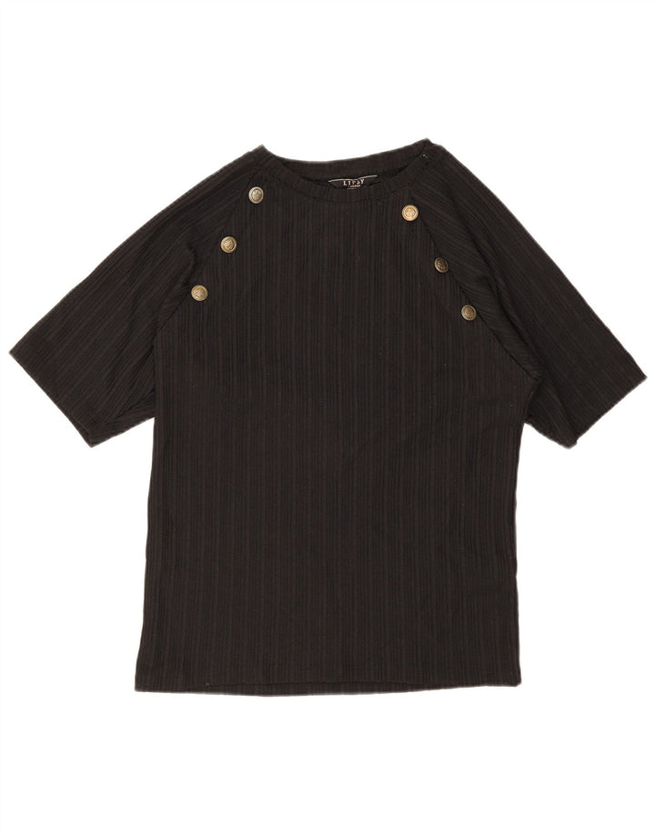 Camiseta feminina Lipsy UK 16 grande poliéster preto