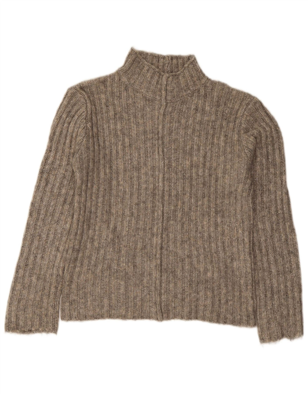 Suéter feminino Zara com gola tartaruga Reino Unido 10 pequeno cinza acrílico