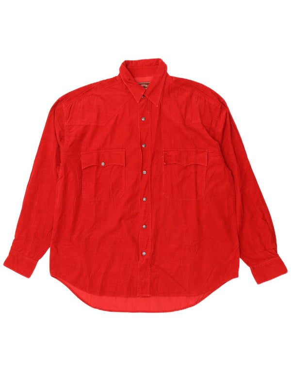 Camisa masculina de veludo cotelê J&P Brothers XL algodão vermelho