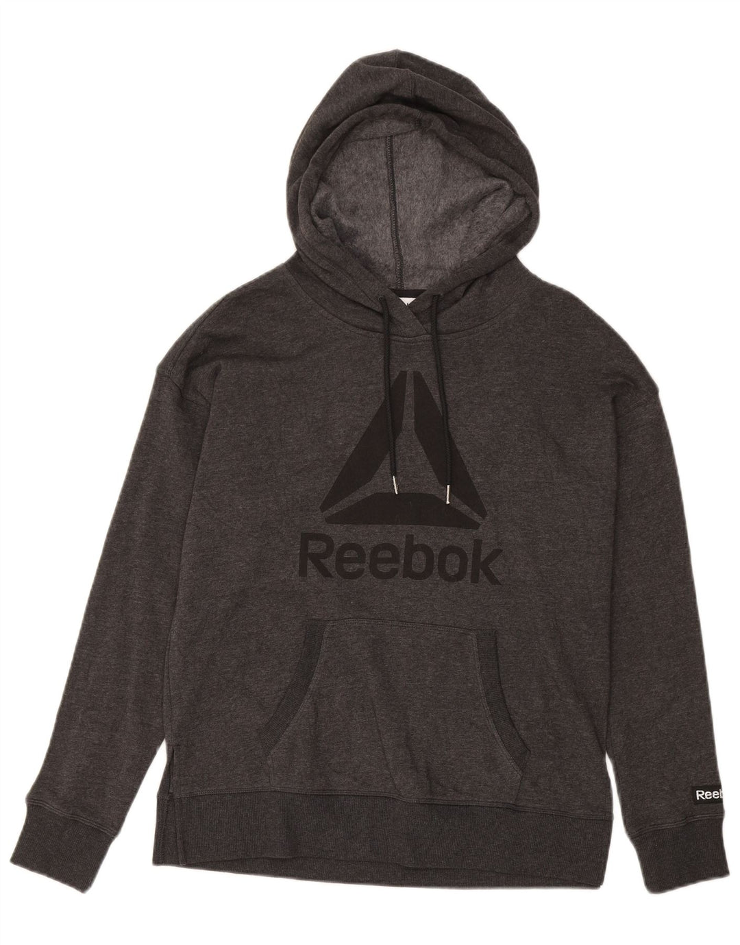 Suéter com capuz gráfico masculino REEBOK pequeno algodão cinza