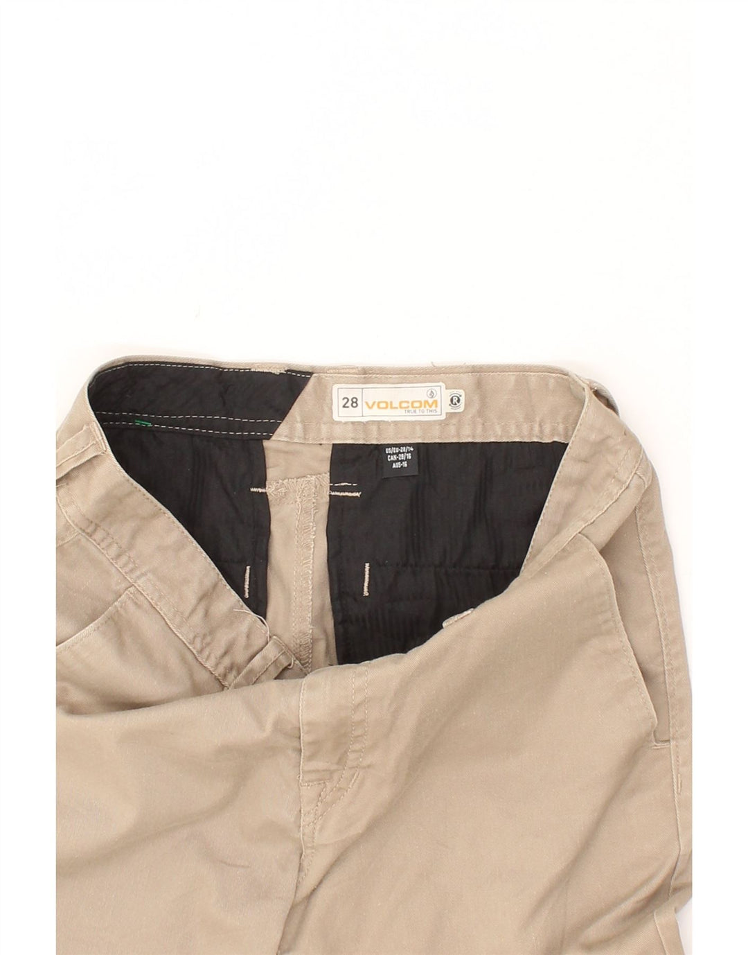 VOLCOM Boys Chino Trousers 15-16 Years W30 L28 Beige Cotton Vintage Volcom and Second-Hand Volcom from Messina Hembry 