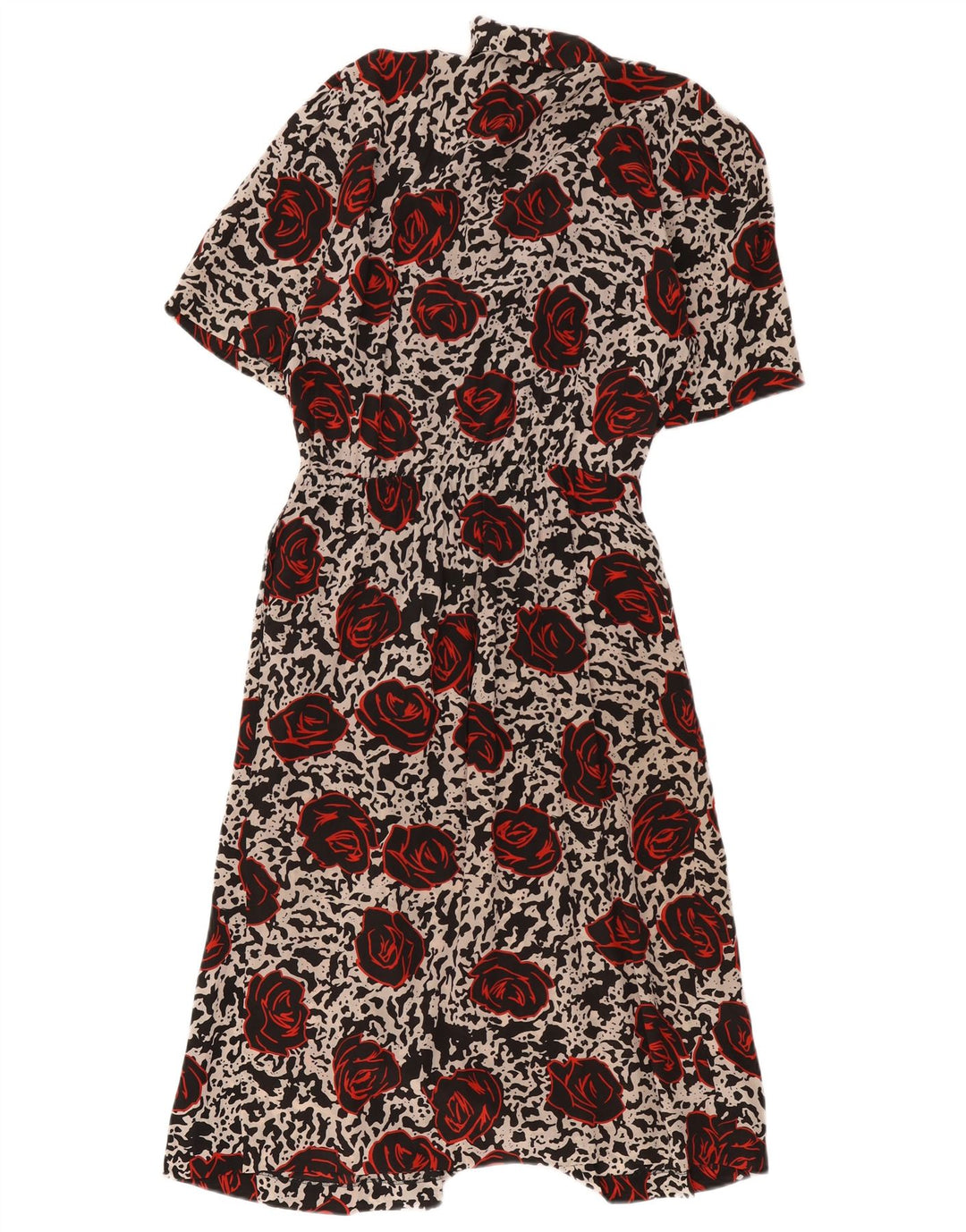 Vestido feminino vintage linha A IT 44 acetato floral médio multicolorido