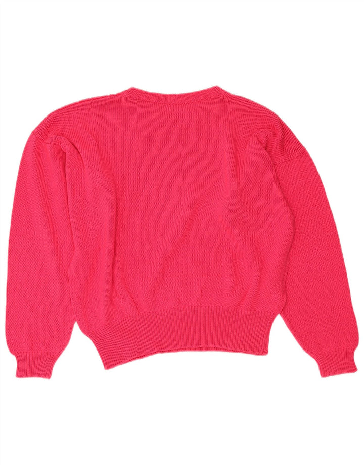Suéter feminino VINTAGE com gola canoa UK 18 XL rosa