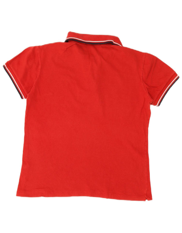 Camisa polo masculina Fred Perry pequena listrada vermelha de algodão