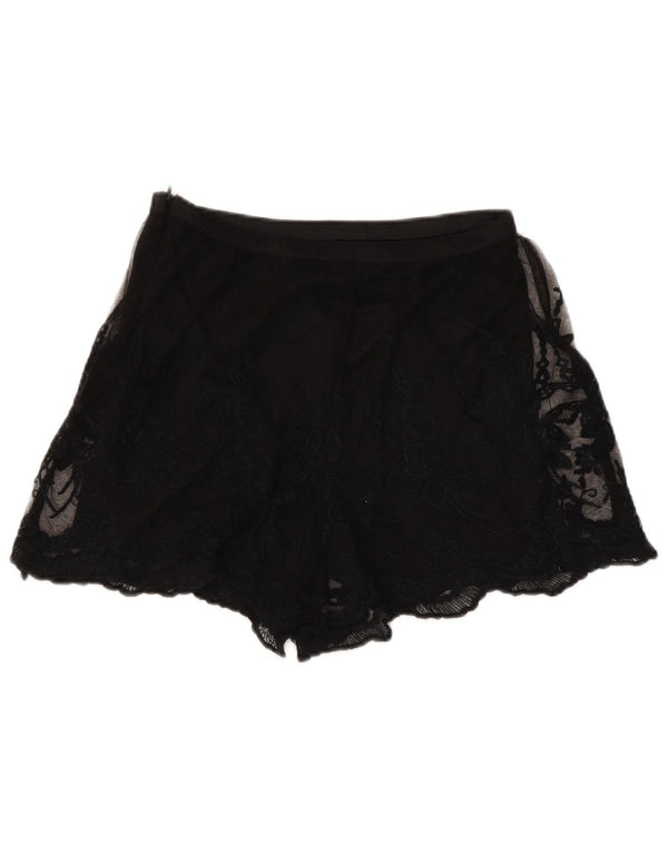 Topshop Womens Casual Shorts  UK 8 Small W26 Black Floral Polyester