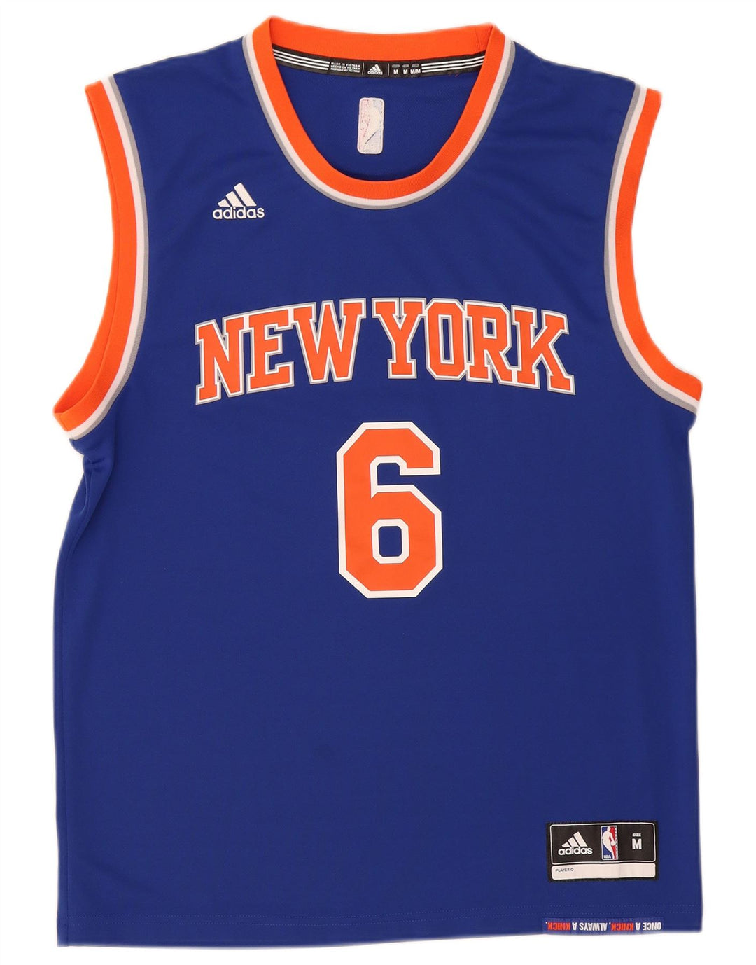Adidas masculino New York Knicks colete gráfico top médio azul poliéster