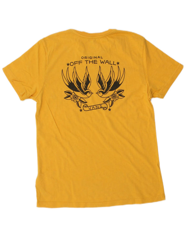 Camiseta feminina VANS com estampa gráfica UK 10 pequeno algodão amarelo