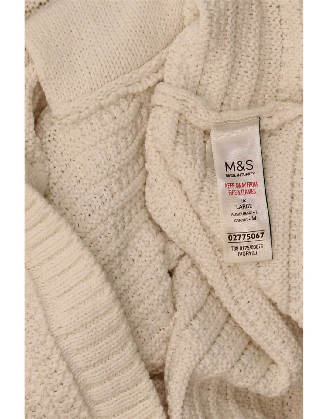Suéter cardigã feminino Marks & Spencer UK 16 grande off white