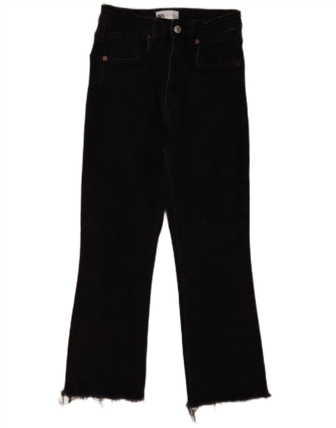 Calça jeans feminina ZARA EU 36 XS W26 L23 algodão preto