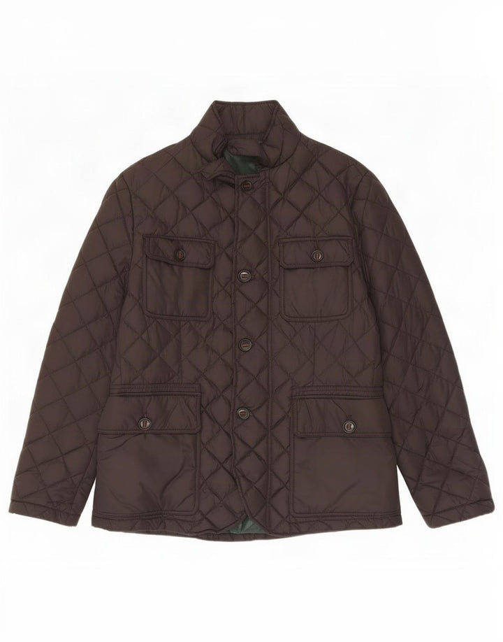 Jaqueta acolchoada masculina Henry Cottons IT 50 grande poliéster marrom