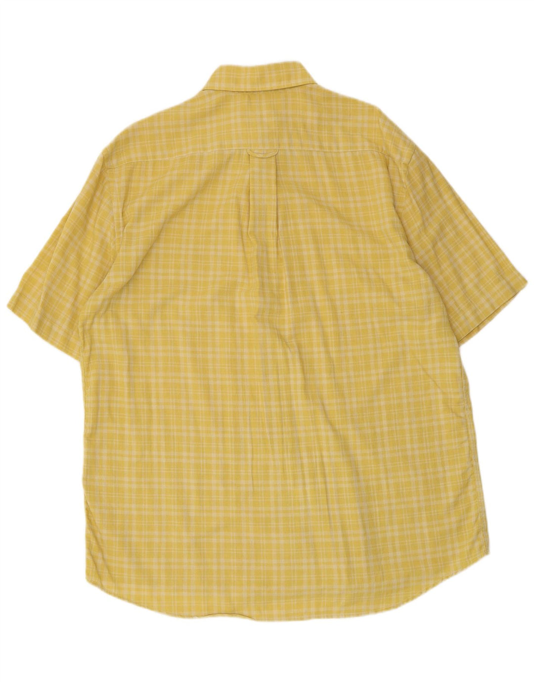 Camisa masculina de manga curta Hugo Boss grande algodão xadrez amarelo