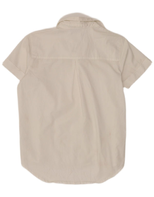 Camisa feminina Dickies de manga curta e ajuste solto Reino Unido 10 algodão branco pequeno