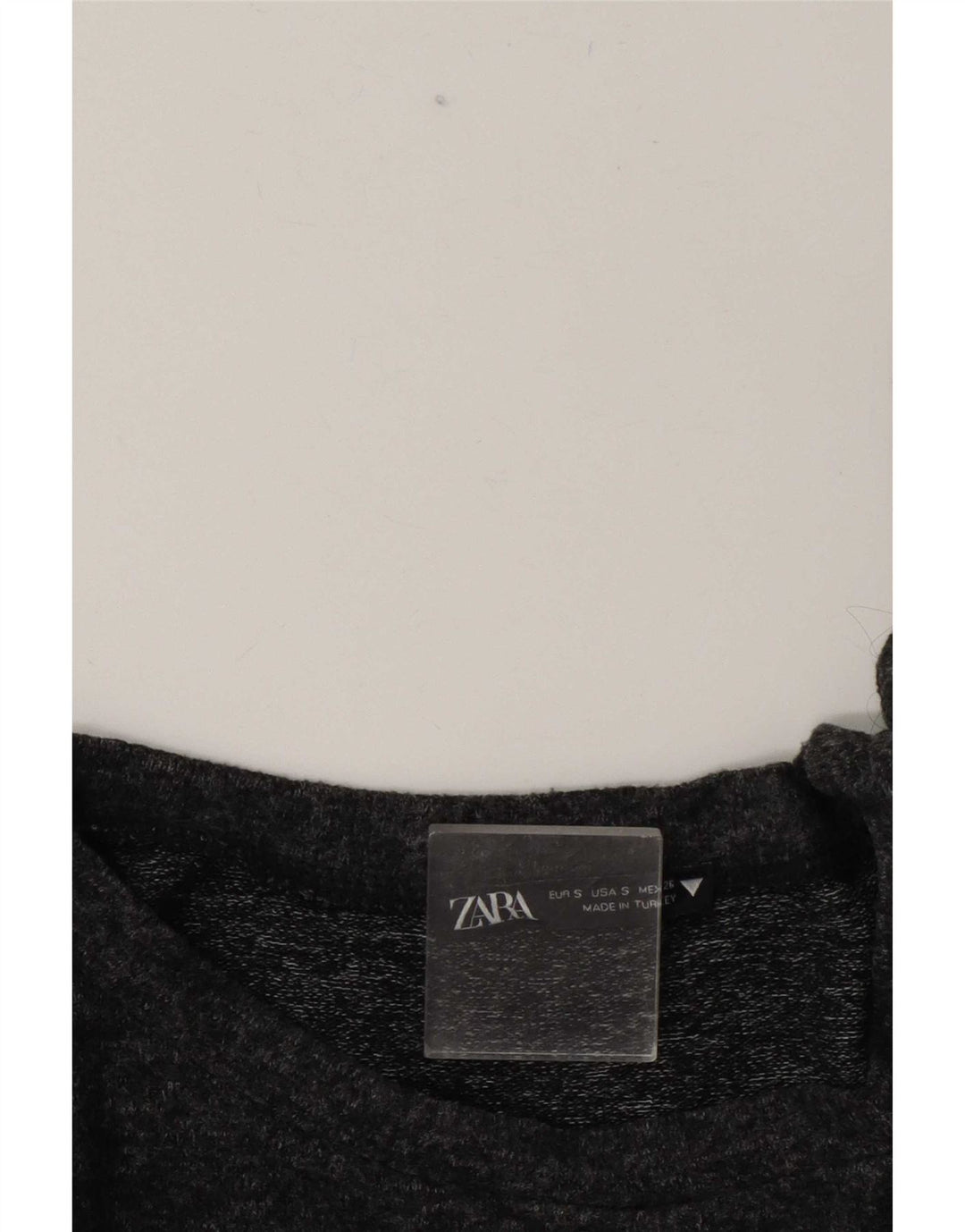 Zara Top feminino oversized manga 3/4 Reino Unido 10 pequeno cinza manchado