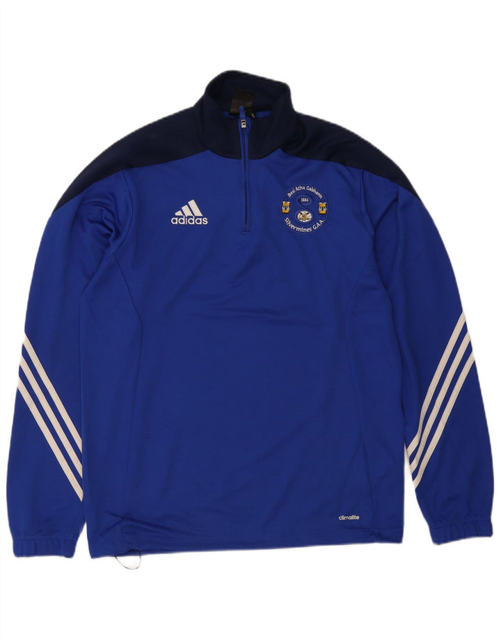 ADIDAS Mens Climalite Graphic Pullover Treino Top Médio Azul