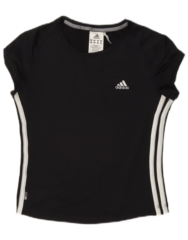 Adidas Womens Climalite Crop T-Shirt Top UK 10 Small Black Nylon