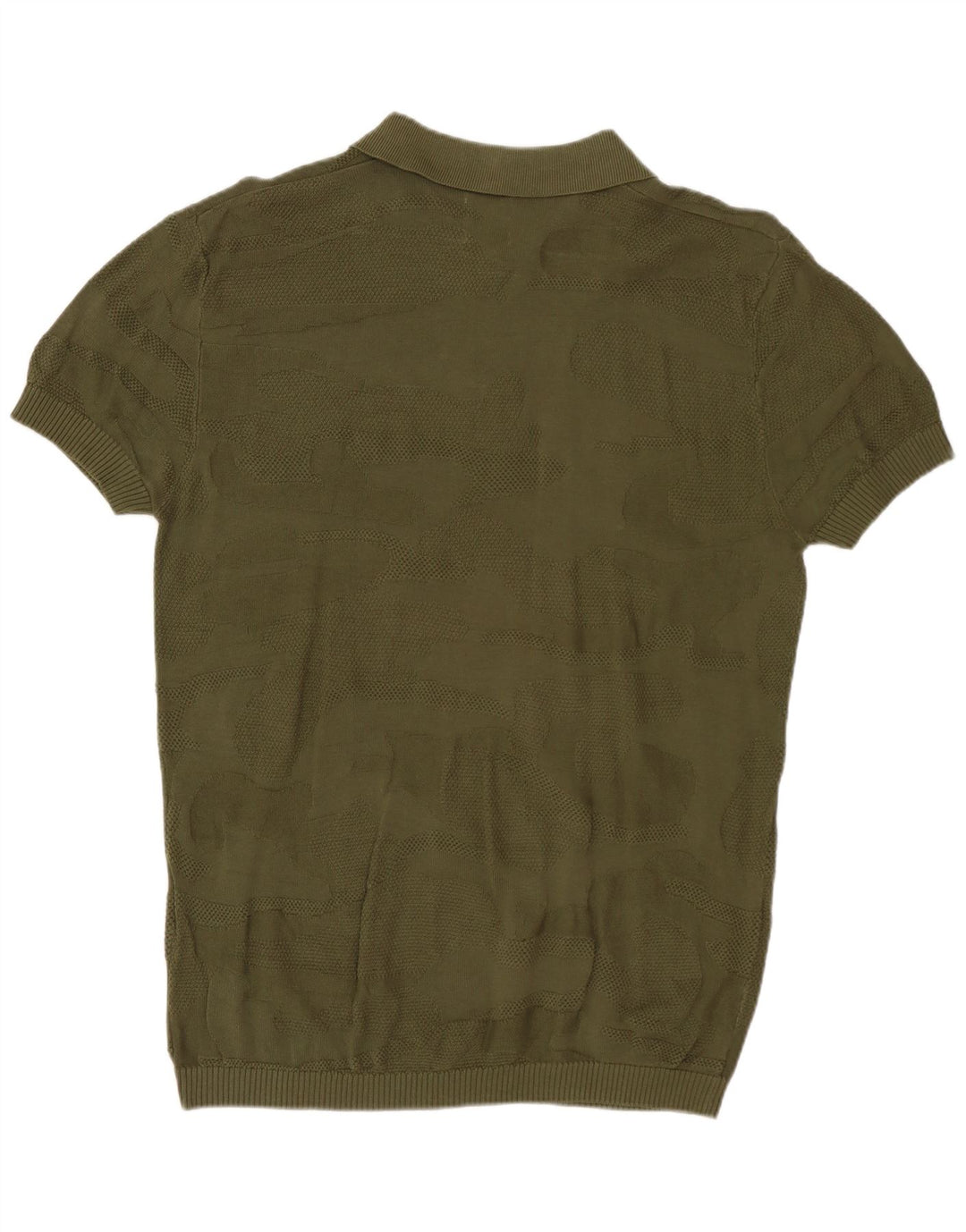 Camisa polo masculina Zara camuflagem cáqui média