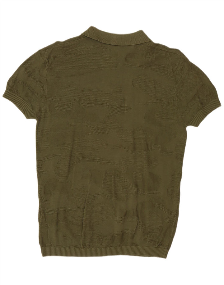 Camisa polo masculina Zara camuflagem cáqui média