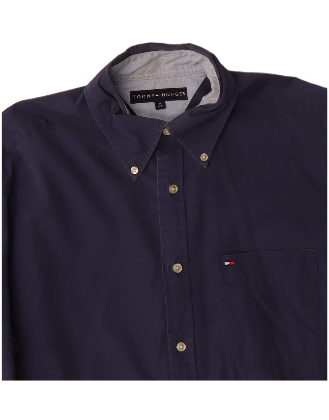 Camisa masculina Tommy Hilfiger média azul marinho algodão