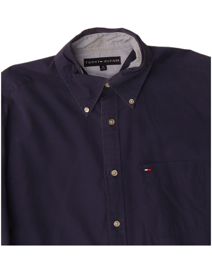 Camisa masculina Tommy Hilfiger média azul marinho algodão