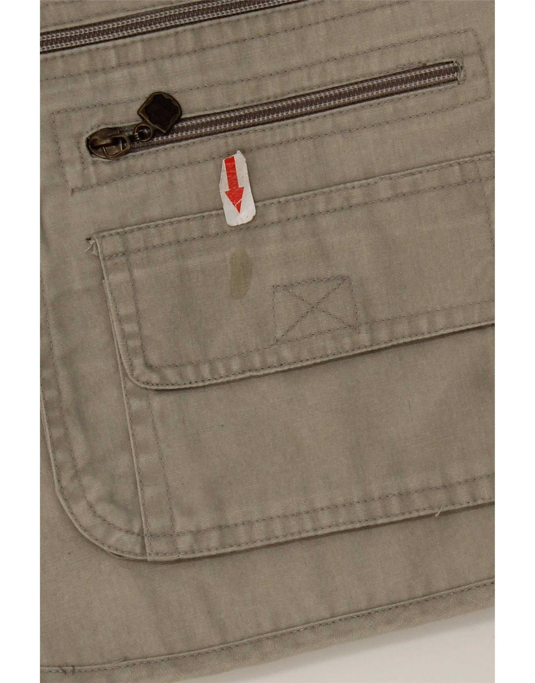Colete utilitário masculino vintage UK 38 algodão cinza médio