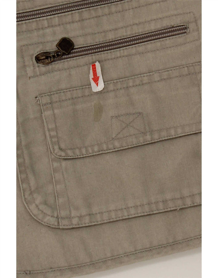 Colete utilitário masculino vintage UK 38 algodão cinza médio