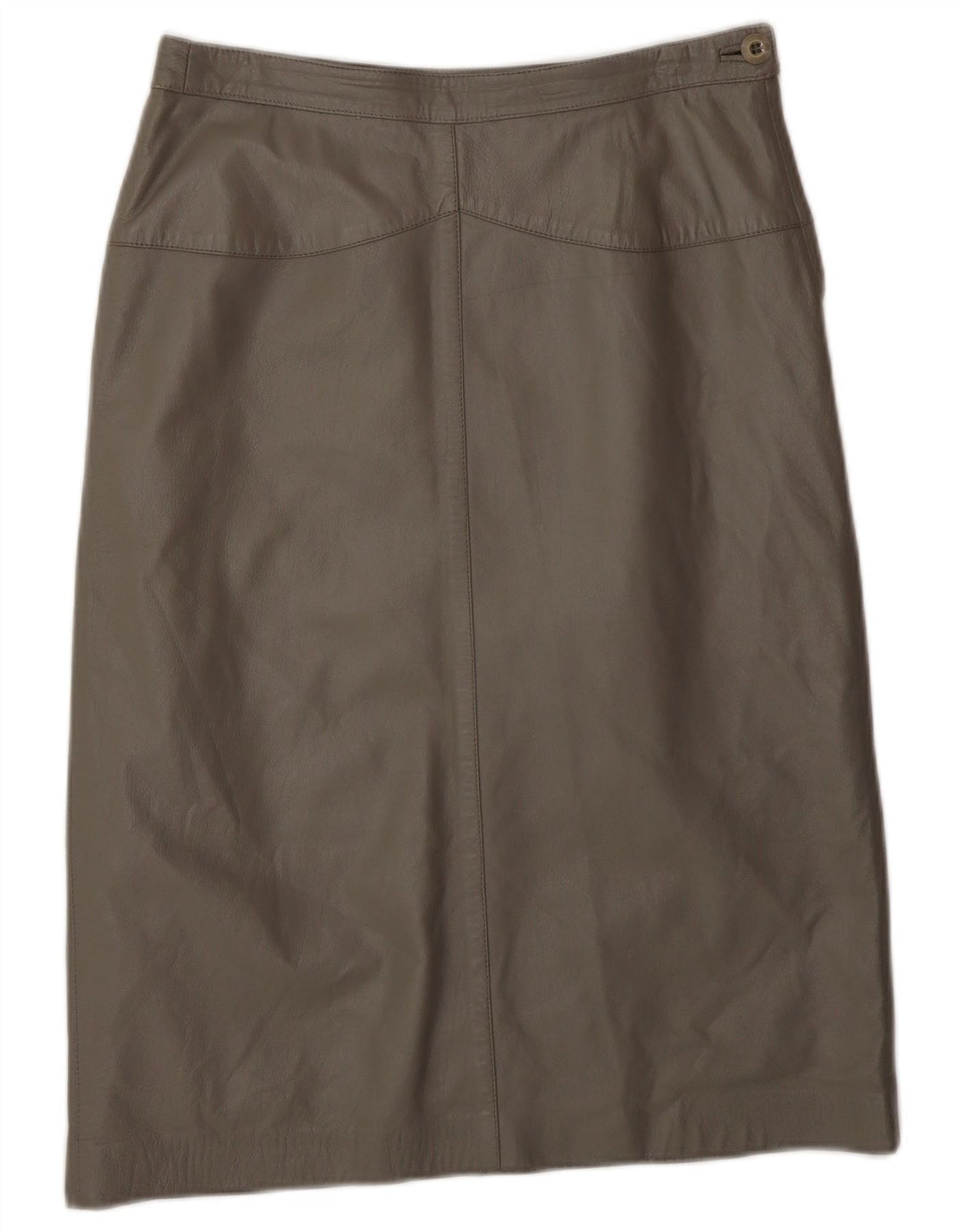 Saia feminina de couro VINTAGE IT 42 médio W28 cinza