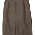 Saia feminina de couro VINTAGE IT 42 médio W28 cinza