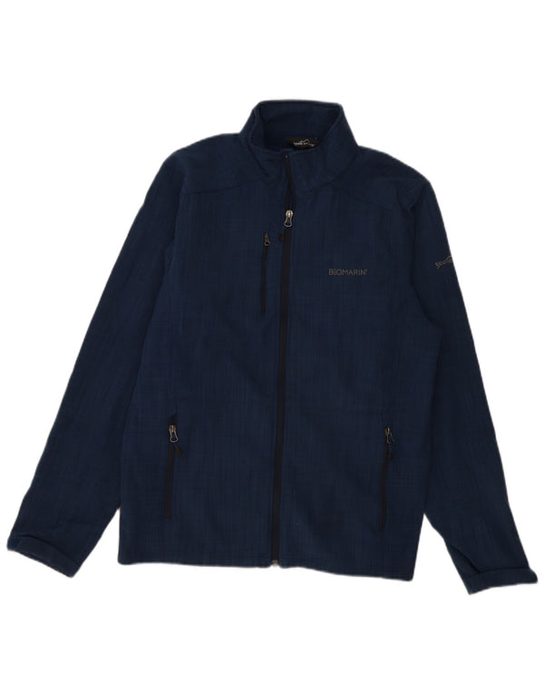 Jaqueta corta-vento masculina Eddie Bauer Reino Unido 38 poliéster azul marinho médio