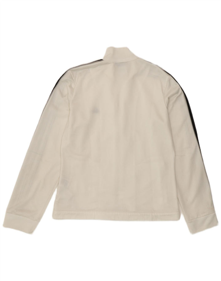 Adidas Womens Tracksuit Top Jacket UK 12 Médio Branco Poliéster