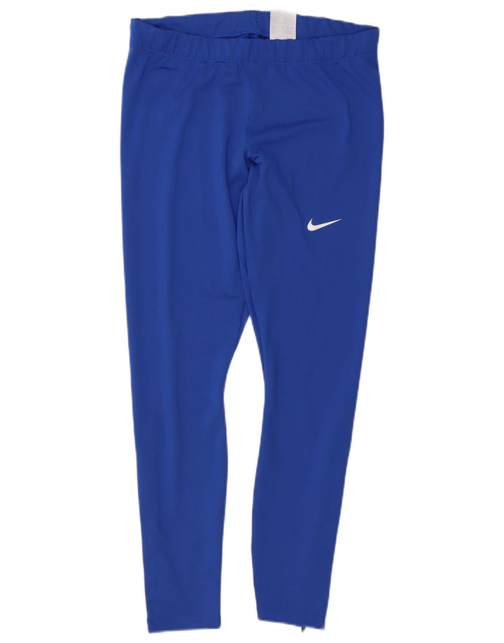 Leggings Nike Dri Fit Feminino UK 14 Grande Poliéster Azul